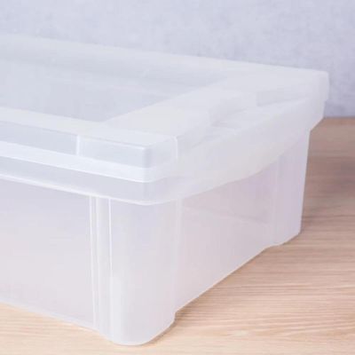 Kit 3 Caixas Organizadoras 29L Baixa com Tampa Plástica Radical Ordene Multiuso Transparente