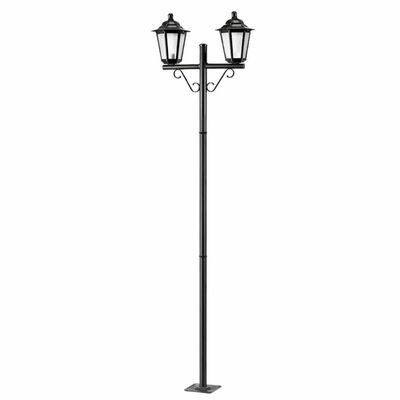 Kit 12 Postes Luminárias para Jardim Preto Clássico Colonial 1,61m Alumínio Lente Fosca Grega Dital