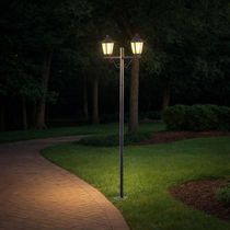 Kit 6 Postes Duplos para Jardim Praça Colonial Preto 1,61m Dital Grega Lente Fosca