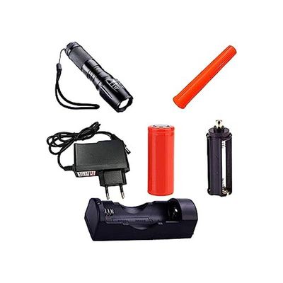 Lanterna Alumínio Recarregável USB Zoom Ajustável até 2000x