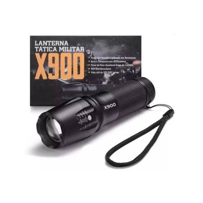 Lanterna Alumínio Recarregável USB Zoom Ajustável até 2000x