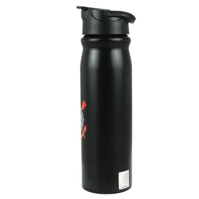 Garrafa Alumínio Com Canudo Corinthians 650ml Oficial
