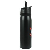 Garrafa Alumínio Com Canudo Corinthians 650ml Oficial