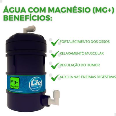 Filtro Refil Alcalino Magnésio Ph 9,5 Purificador Top Life