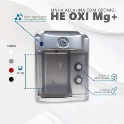 Filtro Super Água Alcalina Ionizada Gelada Flex He Top Life Prata 220V
