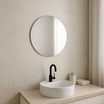 Espelho Base de Acrílico 30CM Redondo Multiuso Decorativo Com Adesivo Dupla Face