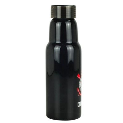 Garrafa de Vidro Preta Escudo Corinthians 500ml Oficial