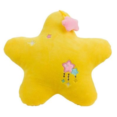 Estrela Amarela de Pelúcia Estampa Bordada 23x26cm