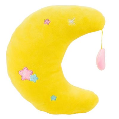 Lua Amarela de Pelúcia Estampa Bordada 23x20cm
