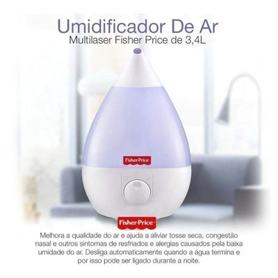 Umidificador de Ar Ultrassônico 3,4 Litros Bivolt Fisher Price - HC115