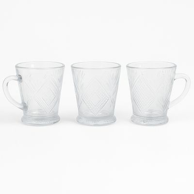 JOGO XICARA CANECA DE VIDRO 3 PCS