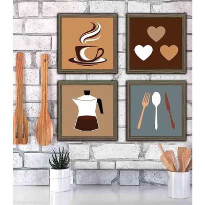 Quadro Decorativo Cozinha Moldura Madeira
