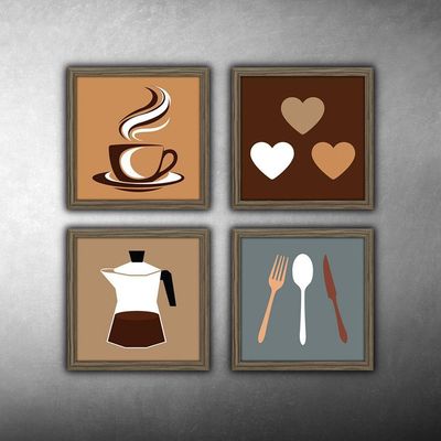 Quadro Decorativo Cozinha Moldura Madeira