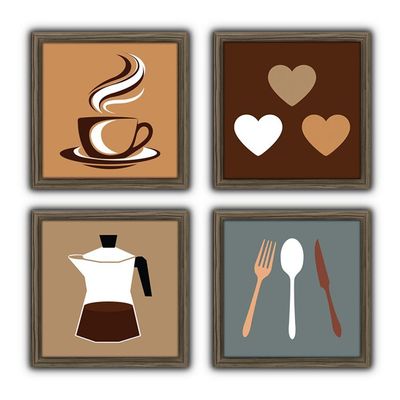Quadro Decorativo Cozinha Moldura Madeira