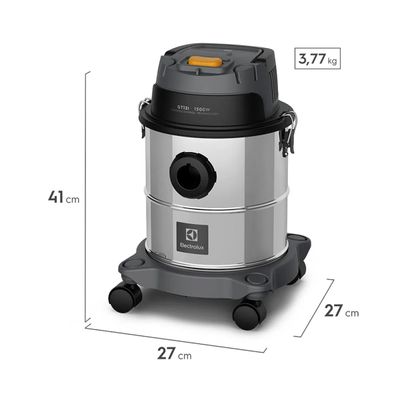 ASPIRADOR DE PÓ E ÁGUA ELECTROLUX EM INOX 12L GT12I