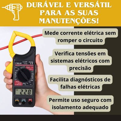 Alicate Amperímetro Display Digital Portátil