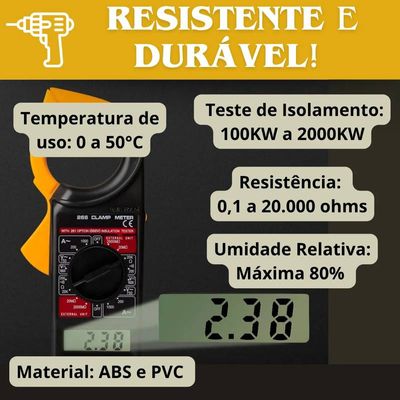 Alicate Amperímetro Display Digital Portátil