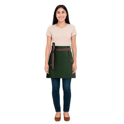 Avental de Cintura Bandana Verde Escuro Marrom Barista Cafe