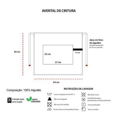 Avental de Cintura Bandana Verde Escuro Marrom Barista Cafe