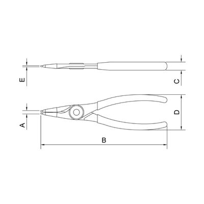 Alicate para Aneis Interno Reto 5" Tramontina PRO
