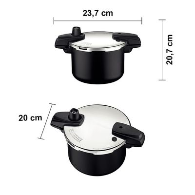 Panela de Pressão Tramontina Arizona em Alumínio com Revestimento Interno e Externo Antiaderente Starflon Max 4,5L – Preto