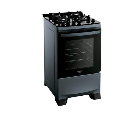 Fogão 4 Bocas Dako Supreme Timer Glass com Mesa de Vidro e Painel Touch Titanium  Bivolt