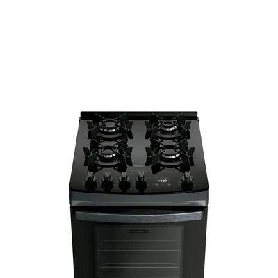 Fogão 4 Bocas Dako Supreme Timer Glass com Mesa de Vidro e Painel Touch Titanium  Bivolt