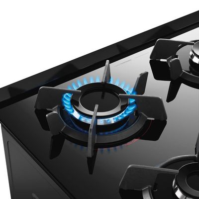 Fogão 4 Bocas Dako Supreme Timer Glass com Mesa de Vidro e Painel Touch Titanium  Bivolt
