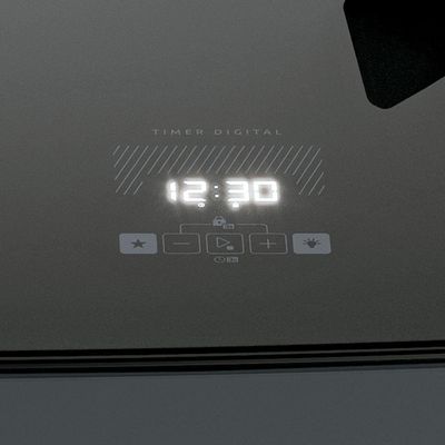 Fogão 4 Bocas Dako Supreme Timer Glass com Mesa de Vidro e Painel Touch Titanium  Bivolt