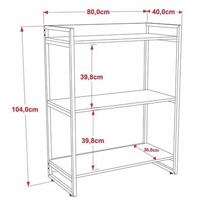 Kit 2 Estantes Multiuso 80cm 3 Prateleiras C08 Nogal