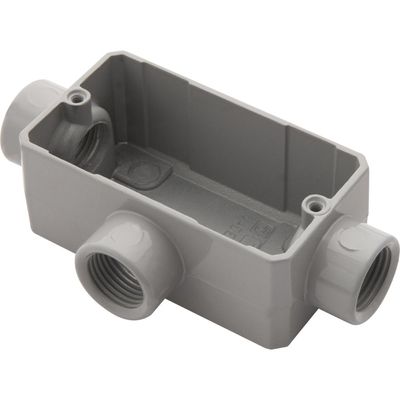 Condulete fixo 3/4" tipo "T" - sem tampa / rosca BSP / com pintura eletrostática a pó