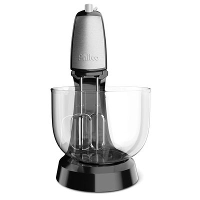 Batedeira Philco Crome Base Cristal Duo Turbo Preta 550W 127V