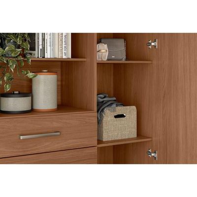 Guarda Roupa +Cômoda QC310 Jatoba/Areia - Santos Andirá