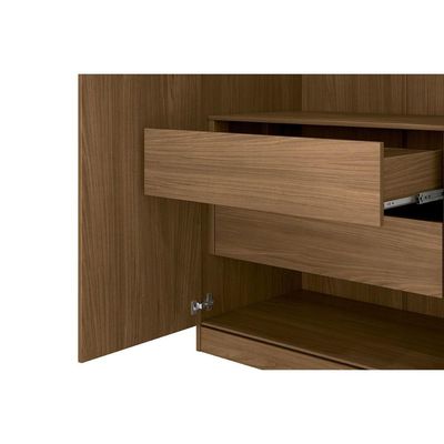 Guarda Roupa +CÃ´moda QC313 Jatoba/Areia - Santos Andirá