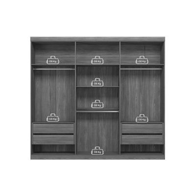 Guarda Roupa 2 Peças (1GuardaRoupa+1Cômoda) QC376 Jatobá - Santos Andirá