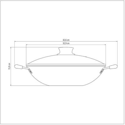 Panela Wok Paris Chumbo 32 Cm 4,4 L Em Alumínio
