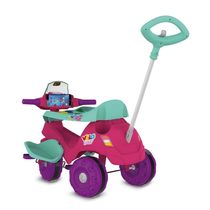 Triciclo Velobaby Passeio E Pedal Rosa Bandeirante