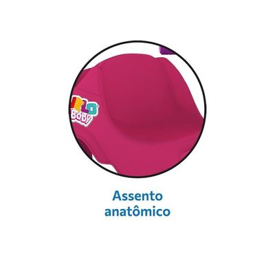 Triciclo Velobaby Passeio E Pedal Rosa Bandeirante