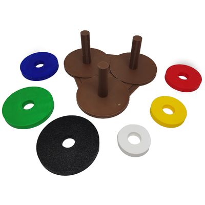 Jogo Torre De Hanói 6 Discos Níveis Brinquedo Educativo
