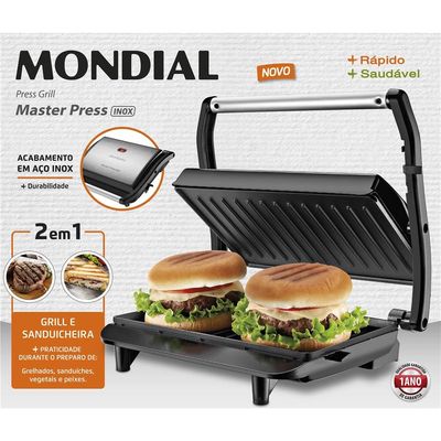 Sanduicheira Grill Mondial Master Press PG-01 - Inox Inox / 110