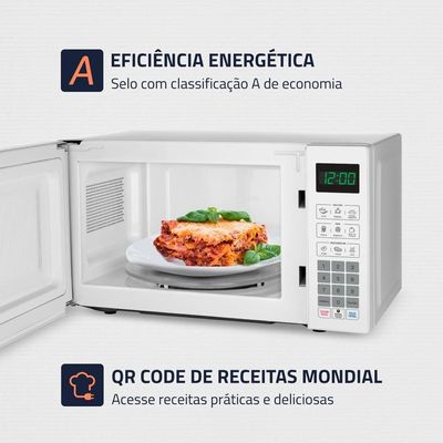 Micro-ondas Mondial MO-01-21-W com Função Tira Odor e Manter Aquecido Branco - 21L Branco / 110