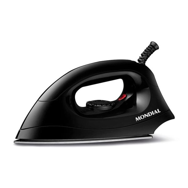 Ferro de Passar a Seco Mondial FSN-55-B com Base em Alumínio Polido – Preto preto / 220