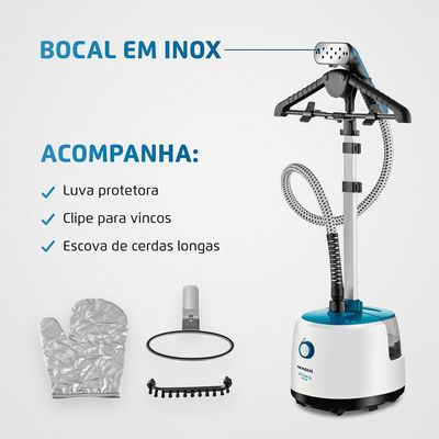 Passadeira a Vapor Mondial Vip Care VP-07 – Branco/Azul branco,azul / 110