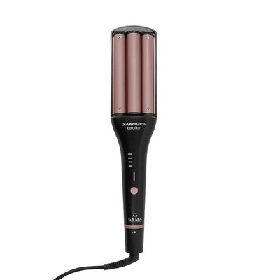 Modelador de Cachos GA.MA Italy X-Waves Keration 220°C com Cabo Giratório Rose/Preto – Bivolt