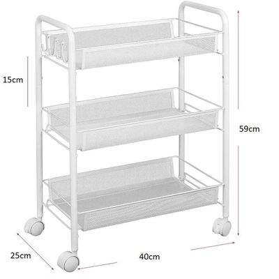 Organizador Multiuso 3 Cestos -fruteira, Porta Cosméticos E Acessórios Com Rodinhas Branco!