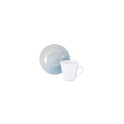 Conjunto Xícara e Pires de Café Tramontina Polaris em Porcelana, 70 ml