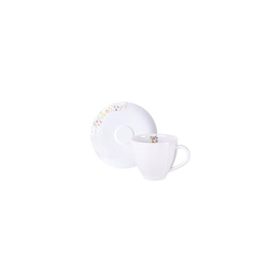Conjunto Xícara e Pires de Café Tramontina Artemis em Porcelana Decorada 100 ml 2 Peças