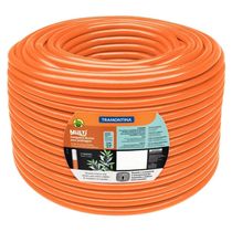 Mangueira Multi para Jardim Tramontina Flexível 100m PVC 3 Camadas Laranja Limpeza Jardinagem