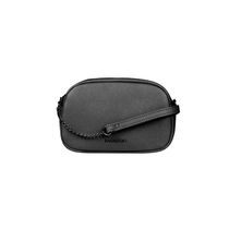 Mini Bolsa Feminina Transversal Com Correntes Preta