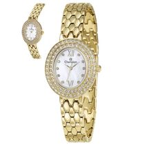 Relógio Champion Feminino Ref: Cf25796h Oval Bracelete Dourado